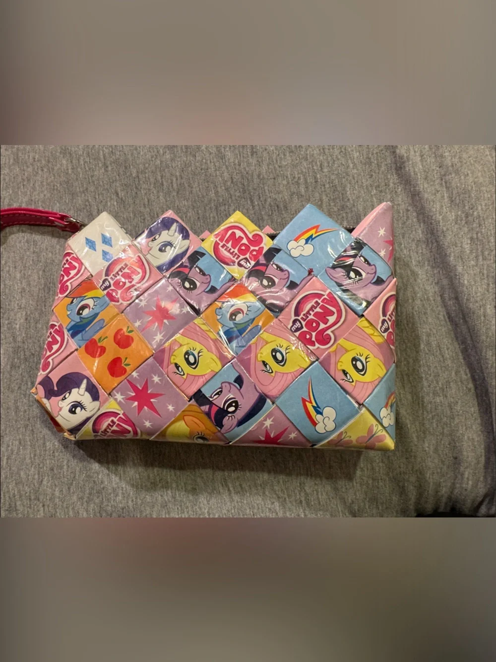My Little Pony Pink, Yellow, Blue Patchwork Wristlet Handmade